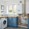 modern gas combi boiler installed in a UK home