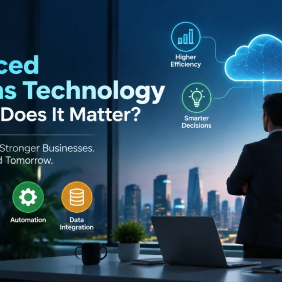 Advanced systems technology with AI, cloud computing, automation, and connected digital infrastructure driving smarter business operations