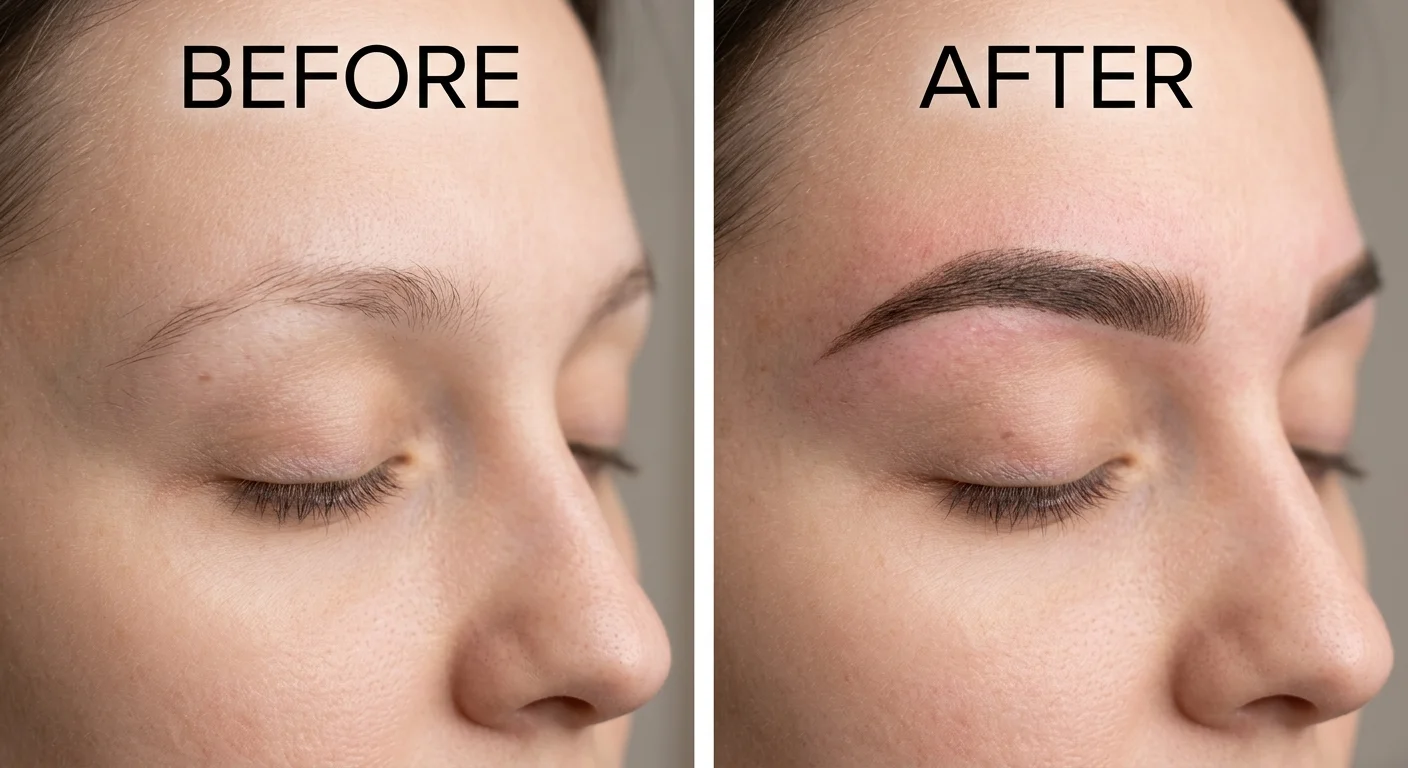 Ombre brow gradient effect from front to tail