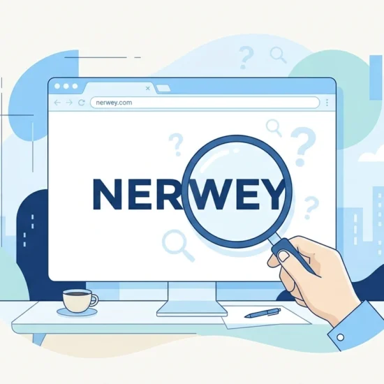 Magnifying glass over a browser window showing the word Nerwey, representing a fact check of what Nerwey means